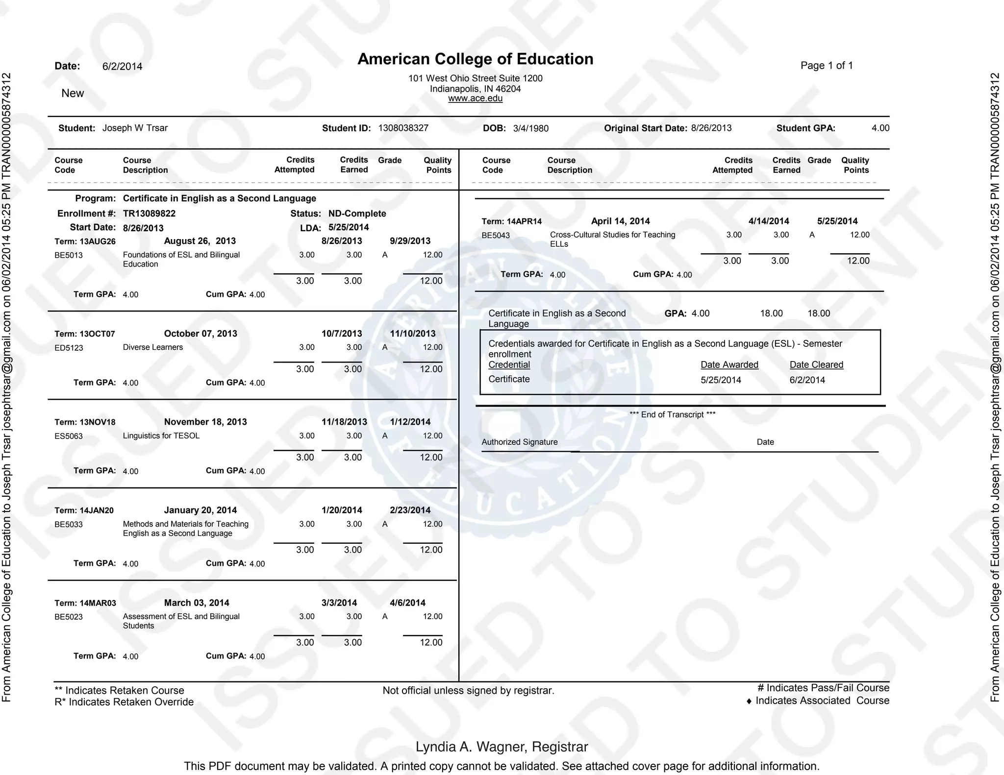 American College of Education PDF College Education Education