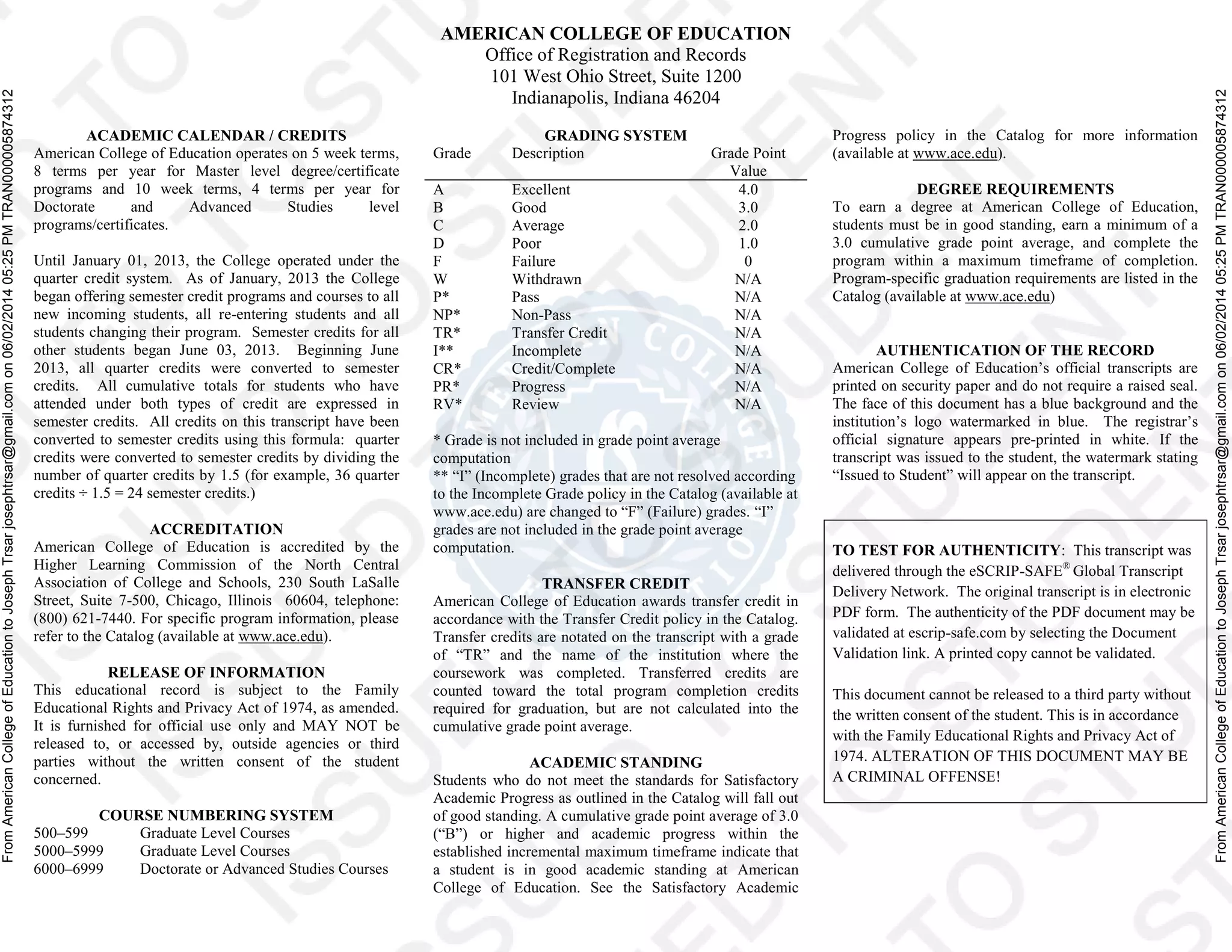 American College of Education PDF College Education Education