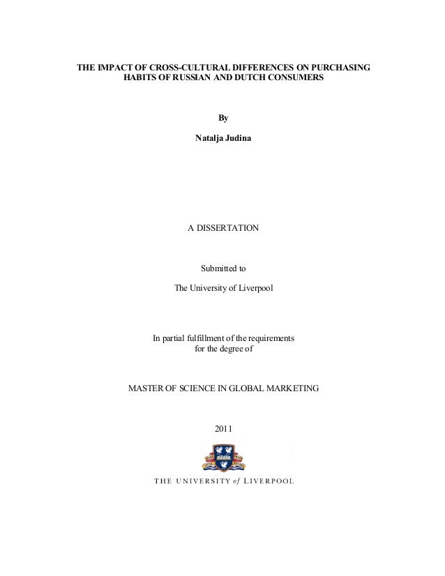 Cross culture dissertation