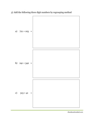 maths addition worksheet cbse grade ii