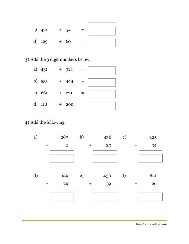 Maths: Addition Worksheet (CBSE Grade II)