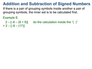 2 addition and subtraction of signed numbers 125s | PPTX