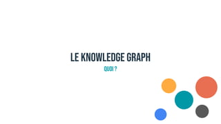 LE KNOWLEDGE GRAPH
quoi ?
 