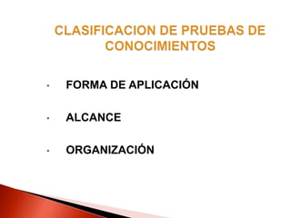 • FORMA DE APLICACIÓN
• ALCANCE
• ORGANIZACIÓN
 