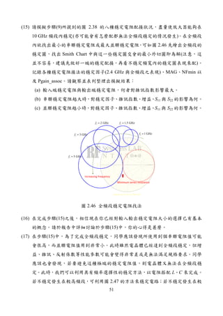 51
(15) (9) 2.38
10 GHz ( )
2.46
Smith Chart (
)
(2.4 GHz ) MAG NFmin
Pgain_assoc
(a)
(b) S11 S22
(c) S11 S22
indep(rhos) (0.000 to 2000.000)
rhos
Minimum series resistance
1 1 GHzf =
1 1.5 GHzf =1 2 GHzf =
1 3 GHzf =
1 5 GHzf =
Increasing frequency
2.46
(16) (15)
(15)
(17) (15)
L C
2.47
 