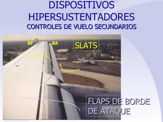 DISPOSITIVOS HIPERSUSTENTADORES   CONTROLES   DE VUELO SECUNDARIOS SLATS FLAPS DE BORDE DE ATAQUE BA BF 