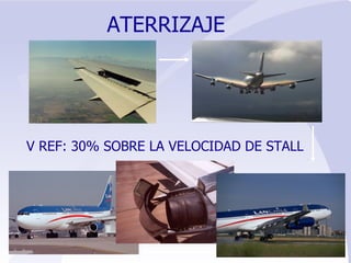 ATERRIZAJE V REF: 30% SOBRE LA VELOCIDAD DE STALL 