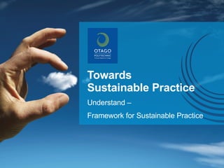 Towards  Sustainable Practice Understand –  Framework for Sustainable Practice  