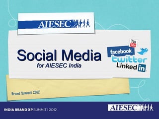 Social Media for AIESEC India



Brand Summit 2012
 