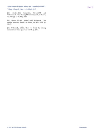 Modeling and Simulation of Memristor using SPICE Model | PDF
