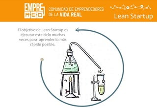 Lean Startup
El objetivo de Lean Startup es
ejecutar este ciclo muchas
veces para aprender lo más
rápido posible.
 