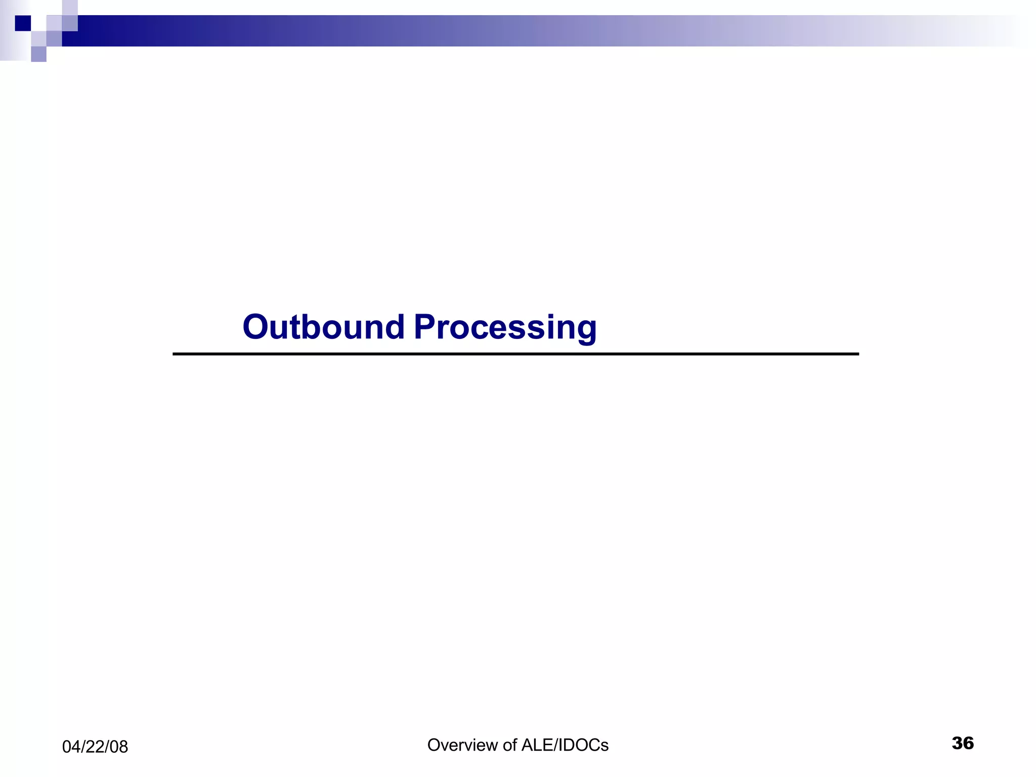 Outbound Processing 