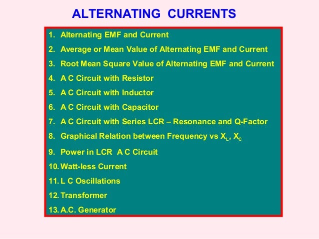 Alternating Currents Class 12