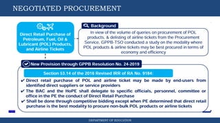 DEPARTMENT OF EDUCATION
NEGOTIATED PROCUREMENT
 
