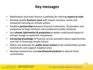 Food Systems Finance Advantage: Addressing the financing Gap - Andre de Jager SNV Netherlands Development Organisation