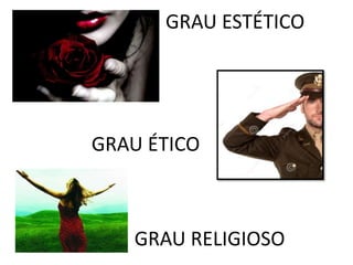 GRAU ESTÉTICO 
GRAU ÉTICO 
GRAU RELIGIOSO 
 
