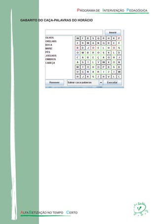 GABARITO DO CAÇA-PALAVRAS DO HORÁCIO
 