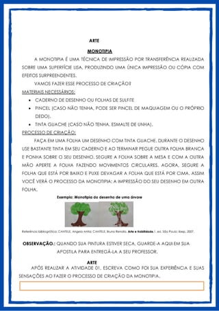 2° ANO - Arte.pdf - atividades de are para o 2 ano | PDF