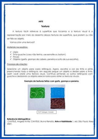 2° ANO - Arte.pdf - atividades de are para o 2 ano | PDF