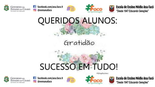 22/11/2022
SUCESSO EM TUDO!
QUERIDOS ALUNOS:
 