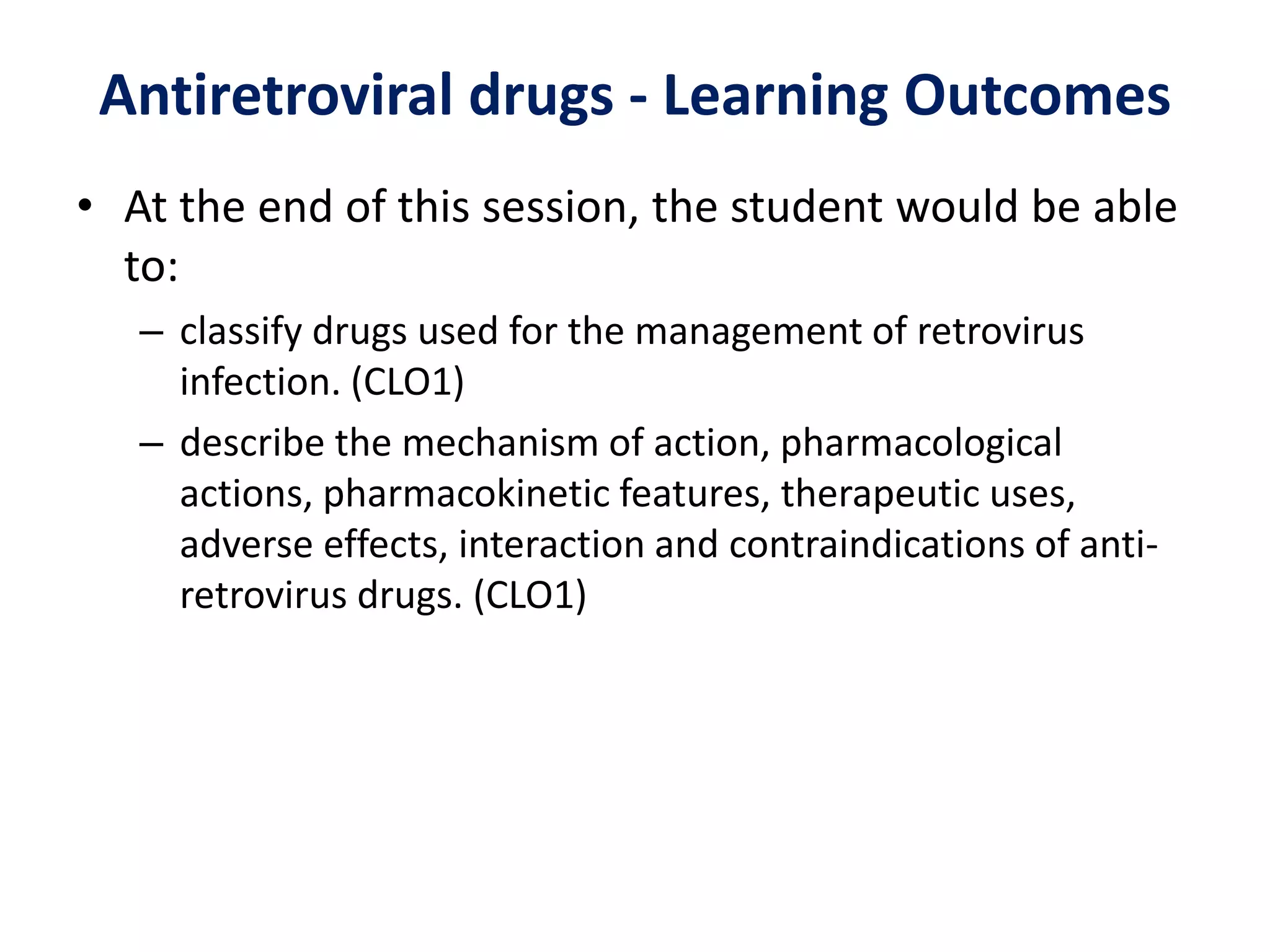 Antiretroviral drugs | PPTX