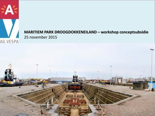 MARITIEM PARK DROOGDOKKENEILAND – workshop conceptsubsidie
25 november 2015
 