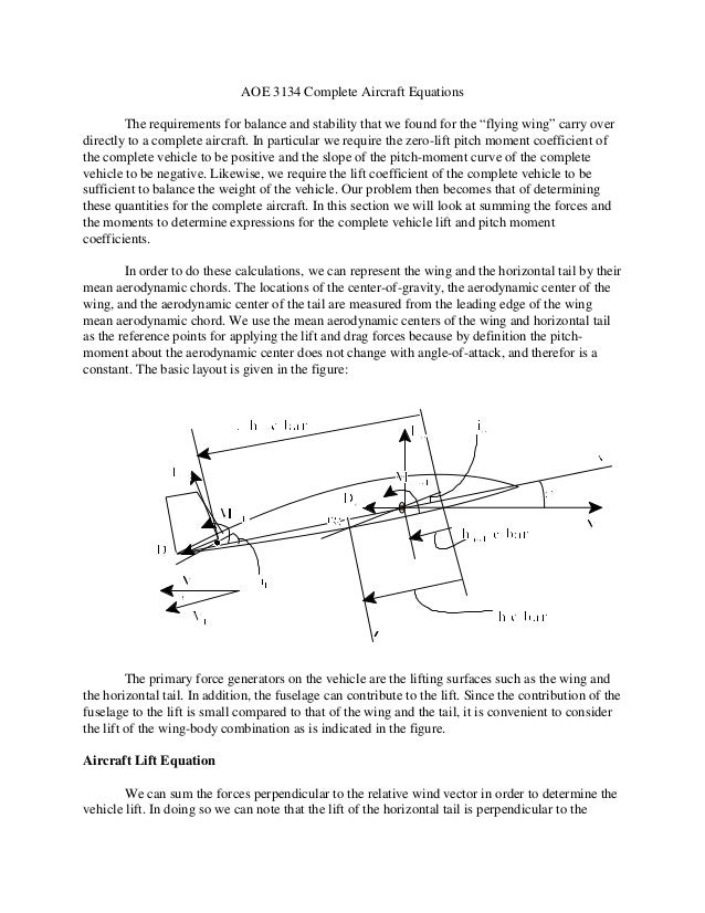 2 aoe 3134 complete aircraft equations