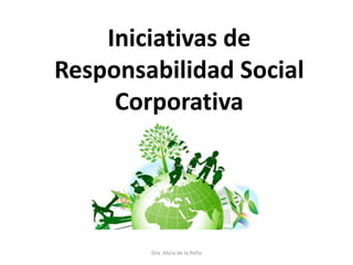 Iniciativas de
Responsabilidad Social
Corporativa
Dra. Alicia de la Peña
 