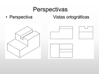 Perspectivas
• Perspectiva Vistas ortográficas
 
