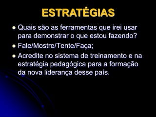 VENDASJamais venda um curso. Clientes necessitam comprar sempre;Tenha o conhecimento necessário para explanar sobre como você está mudando sua vida investindo em sua formação pessoal;Mantenha-se motivado. Motivação é uma atitude pessoal. 