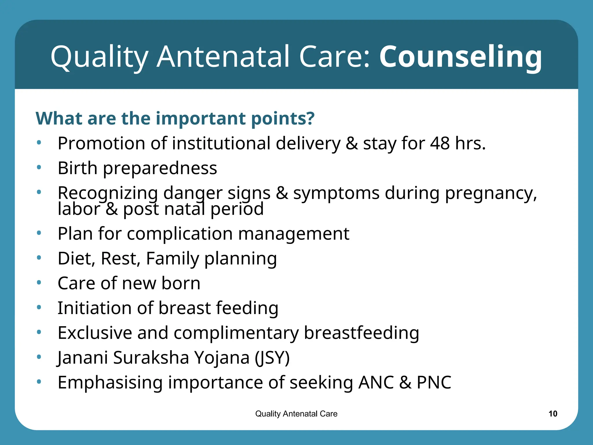 WHO GUIDELINES FOR ANTENATAL CARE visual data 7