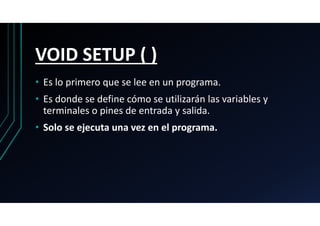 ARDUINO TIPOS VOID LOOP VOID SETUP SINTAXIS VARIABLES | PDF
