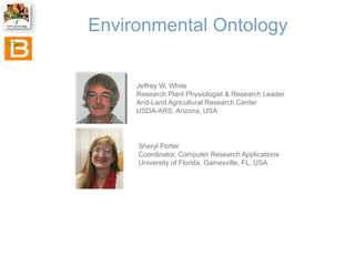 Environmental Ontology

Jeffrey W. White
Research Plant Physiologist & Research Leader
Arid-Land Agricultural Research Cen...