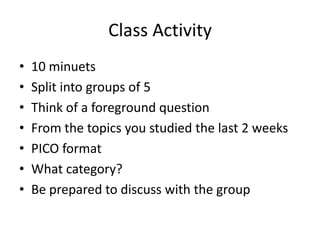 EBCP: asking answerable PICO questions | PPTX