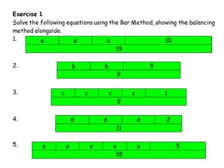 2a Solving Equations Bar Method.pkdkdmptx | PPTX