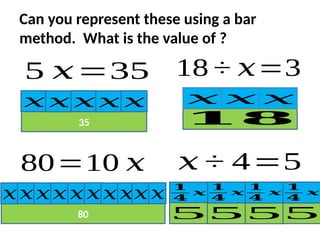 2a Solving Equations Bar Method.pkdkdmptx | PPTX