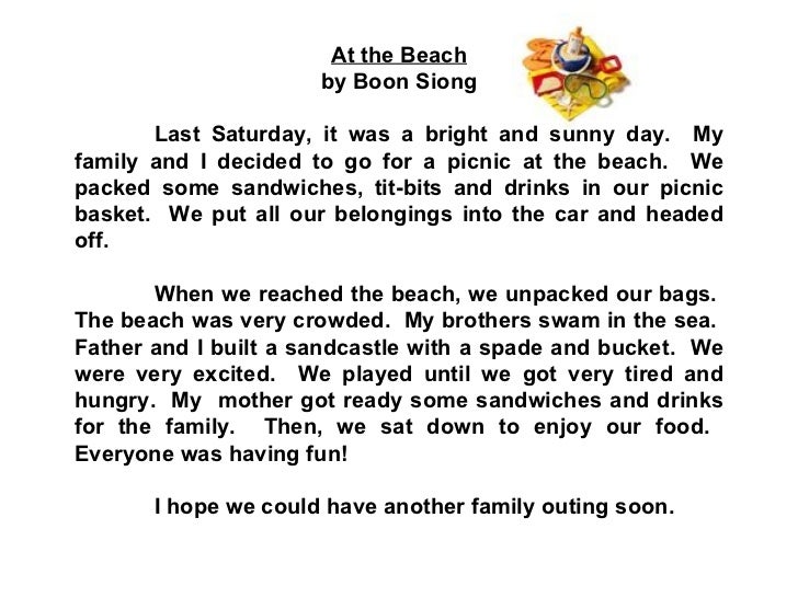 creative writing description of a beach