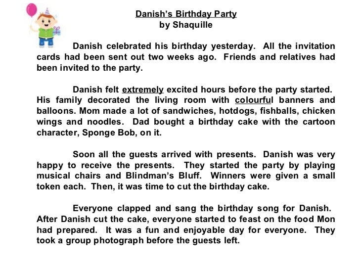 narrative essay on birthday party