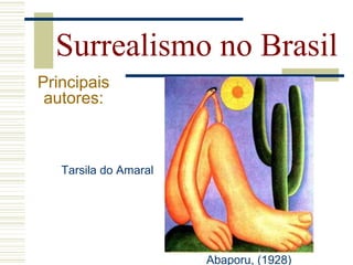 Surrealismo no Brasil
Tarsila do Amaral
Principais
autores:
Abaporu, (1928)
 