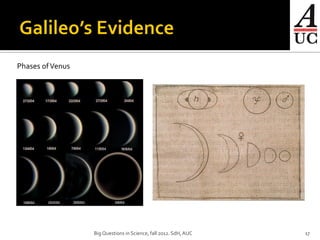 Phases of Venus




                  Big Questions in Science, fall 2012. SdH, AUC   17
 