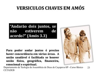 Departamento de Teologia da Assembleia de Deus de Caçapava-SP - Curso Básico
CETADEB
23
 