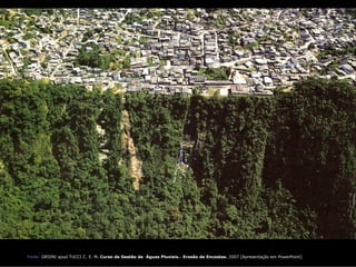 Fonte: ORSINI apud TUCCI C. E. M. Curso de Gestão de Águas Pluviais.- Erosão de Encostas. 2007 [Apresentação em PowerPoint].
 