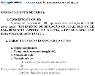 2ª aula gerenciamento de crise fac lions | PPT
