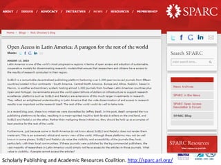 Scholarly Publishing and Academic Resources Coalition. http://sparc.arl.org/
 