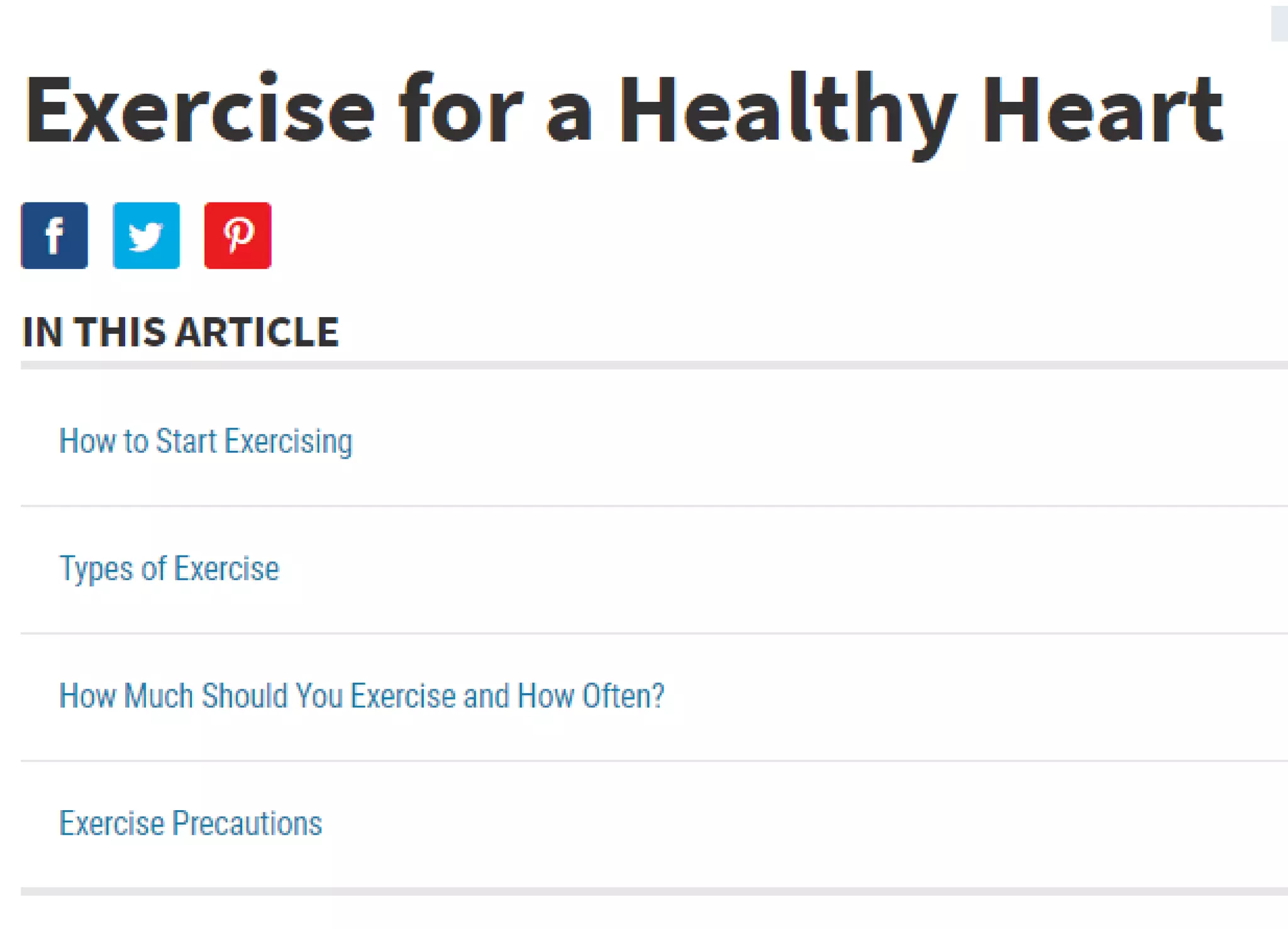 Exercise for a Healthy Heart | PDF