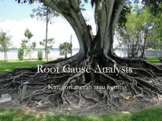 Root Cause Analysis
Kategori merah atau kuning
 