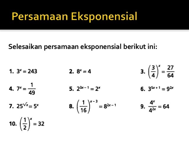 Soal Soal Eksponen