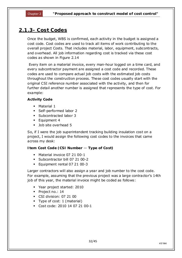 Cost Control Process for Construction