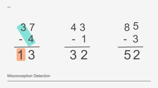 3 7
- 4
4 3
- 1
3 2
8
- 3
52
5
Misconception Detection
1 3
 