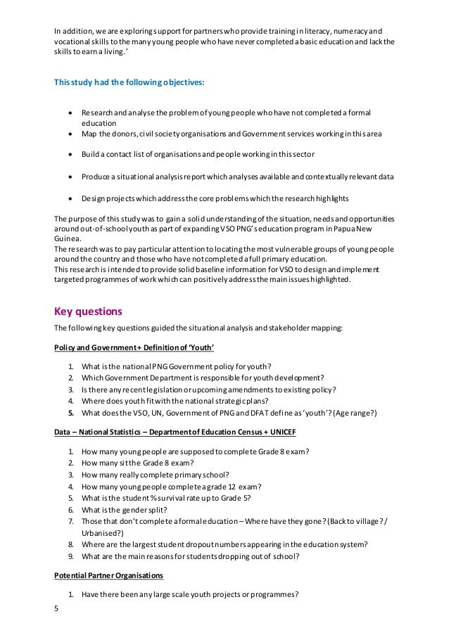 sle situational analysis report youth in png situational analysis report draft 150515 sle situational analysis report youth in png situational analysis report draft 150515